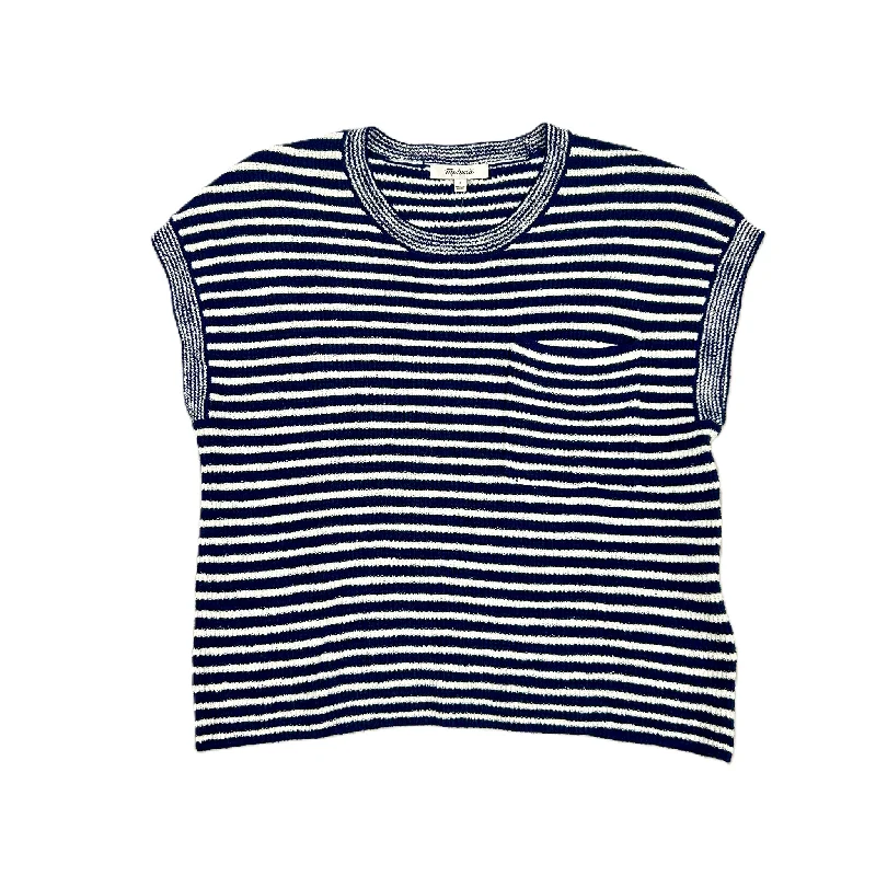 Top Short Sleeve By Madewell In Blue & White, Size: S Masculine Men's 