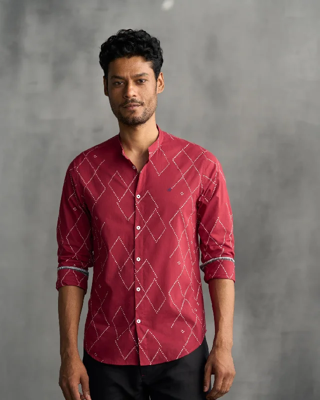 Nawab Shirt - Red Stylish Men's Tropical 