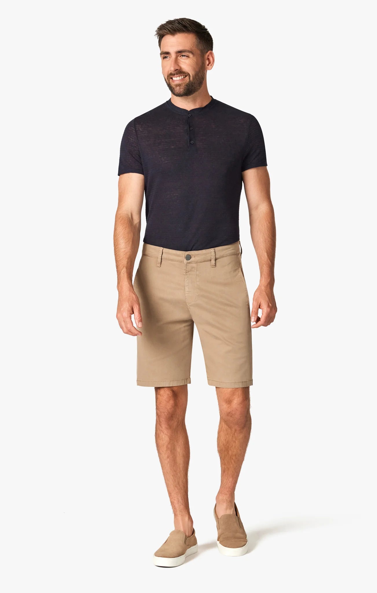 34 HERITAGE | Nevada Shorts | Cashew Brushed Twill Sharp Men's Italian