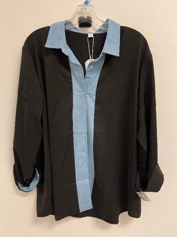 Top Long Sleeve By Clothes Mentor In Black & Blue, Size: 2x Relaxed Men's Australian 