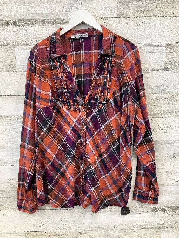 Top Long Sleeve By Maurices In Orange, Size: 3x Earthy Men's Sustainable 