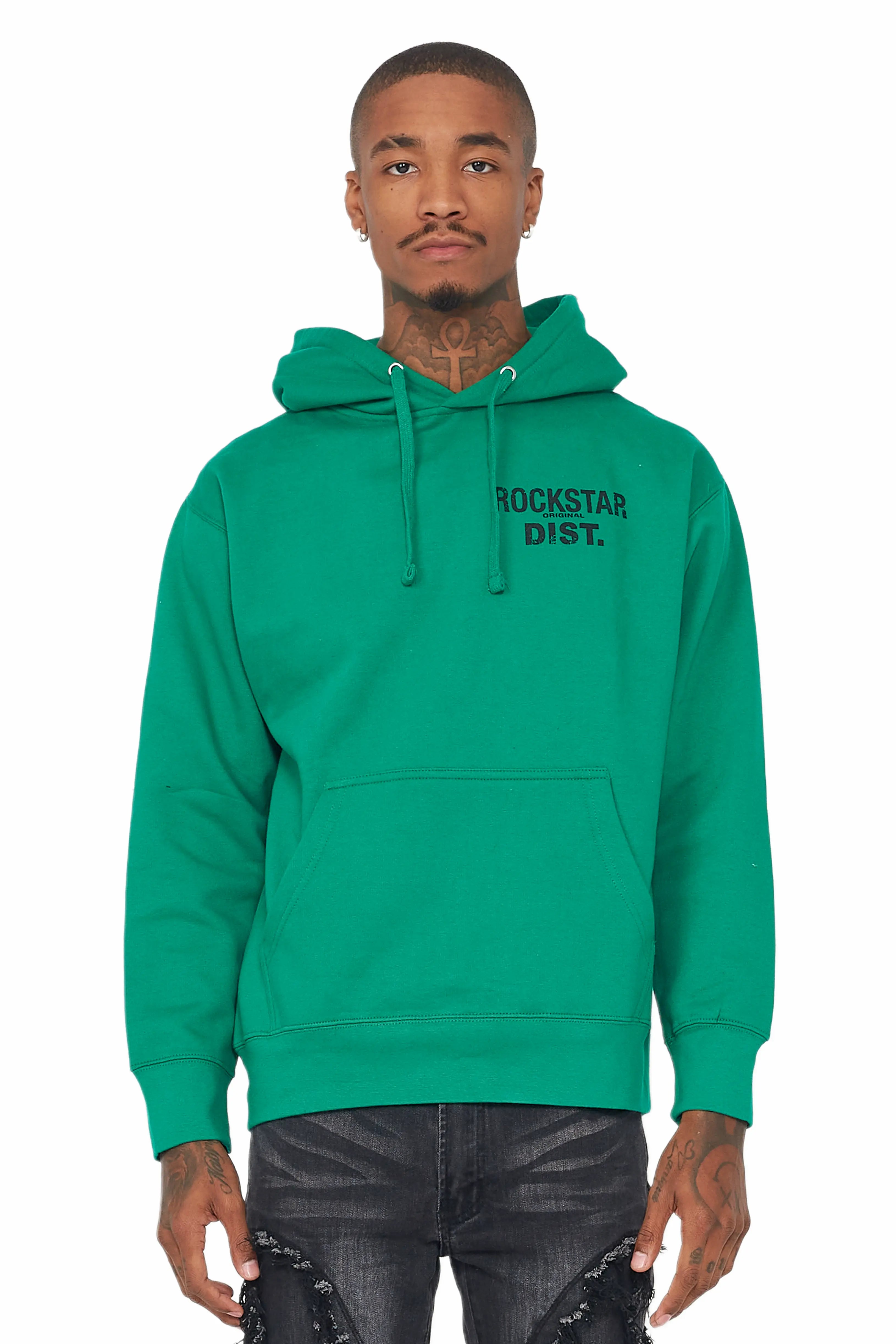 Lake Green/Black Graphic Hoodie Relaxed Men's Australian 