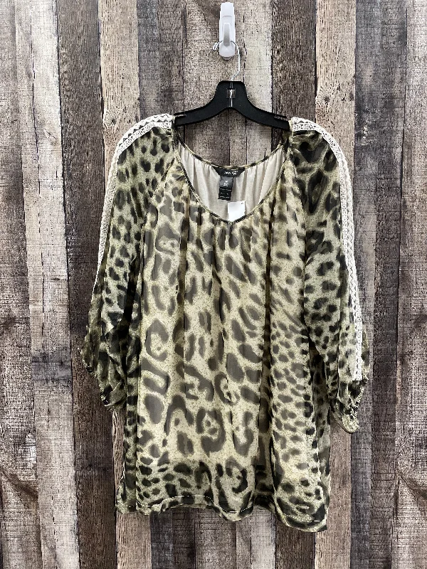 Top Long Sleeve By Ali Miles In Animal Print, Size: 1x Refined Men's European