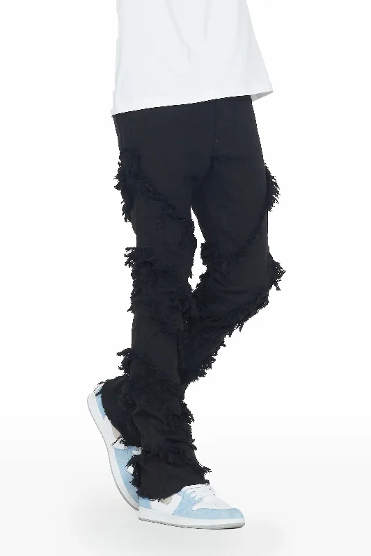 Ismael Black Stacked Flare Jean Dynamic Men's Glow