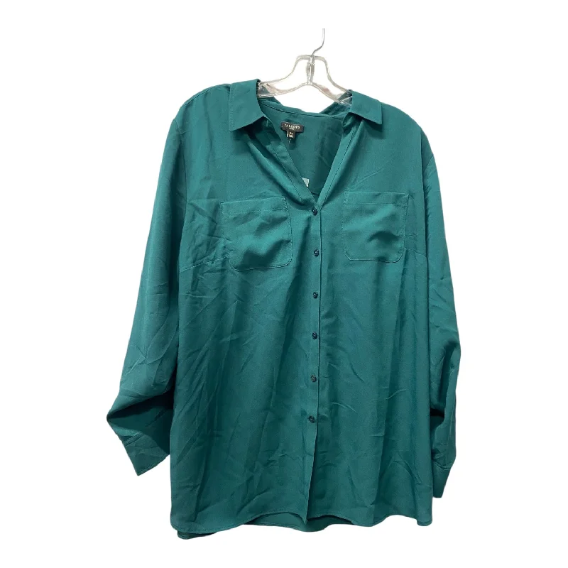 Top Ls By Talbots In Green, Size:2X Trendy Men's Oversized