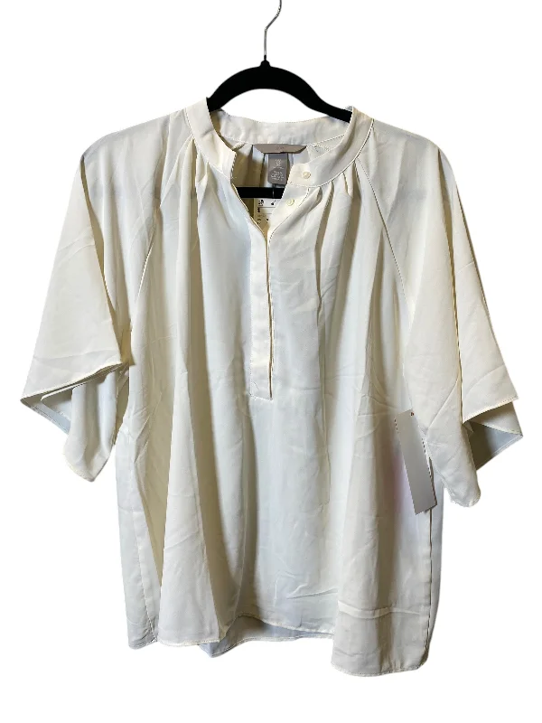 Top Short Sleeve By H&m In Cream, Size: S Relaxed Men's Australian 