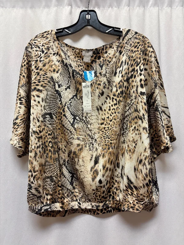 Top Short Sleeve By Chicos In Animal Print, Size: S Artistic Men's Hand