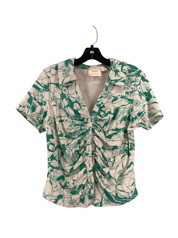 Top Short Sleeve By Maeve In Green & White, Size: L Lumberjack