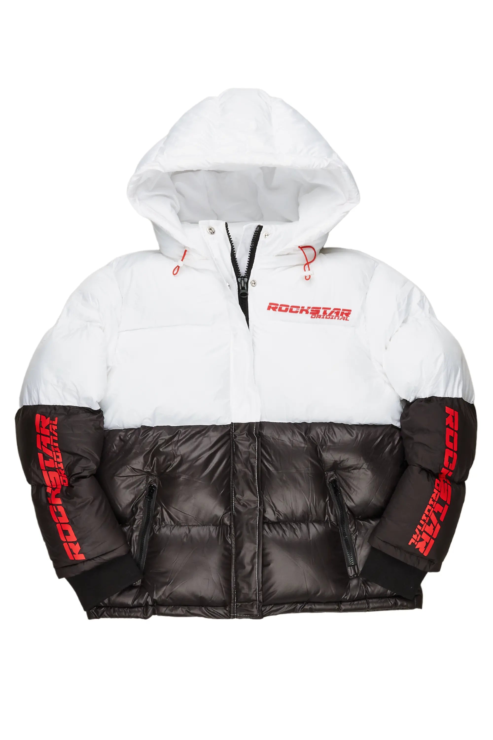 Jennay White/Black Puffer Jacket Hip Men's Urban