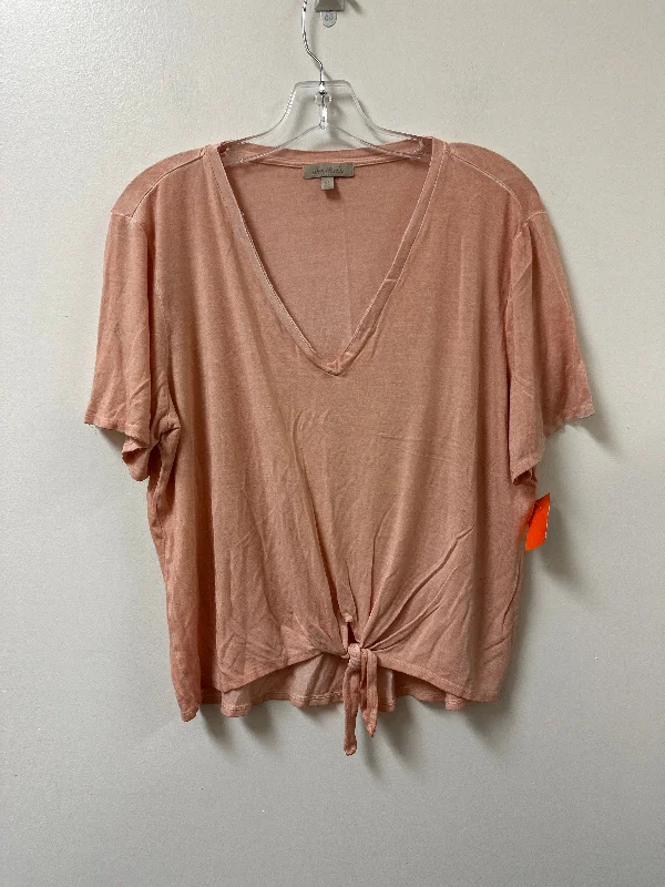 Top Short Sleeve By Wonderly In Peach, Size: Xl Laid