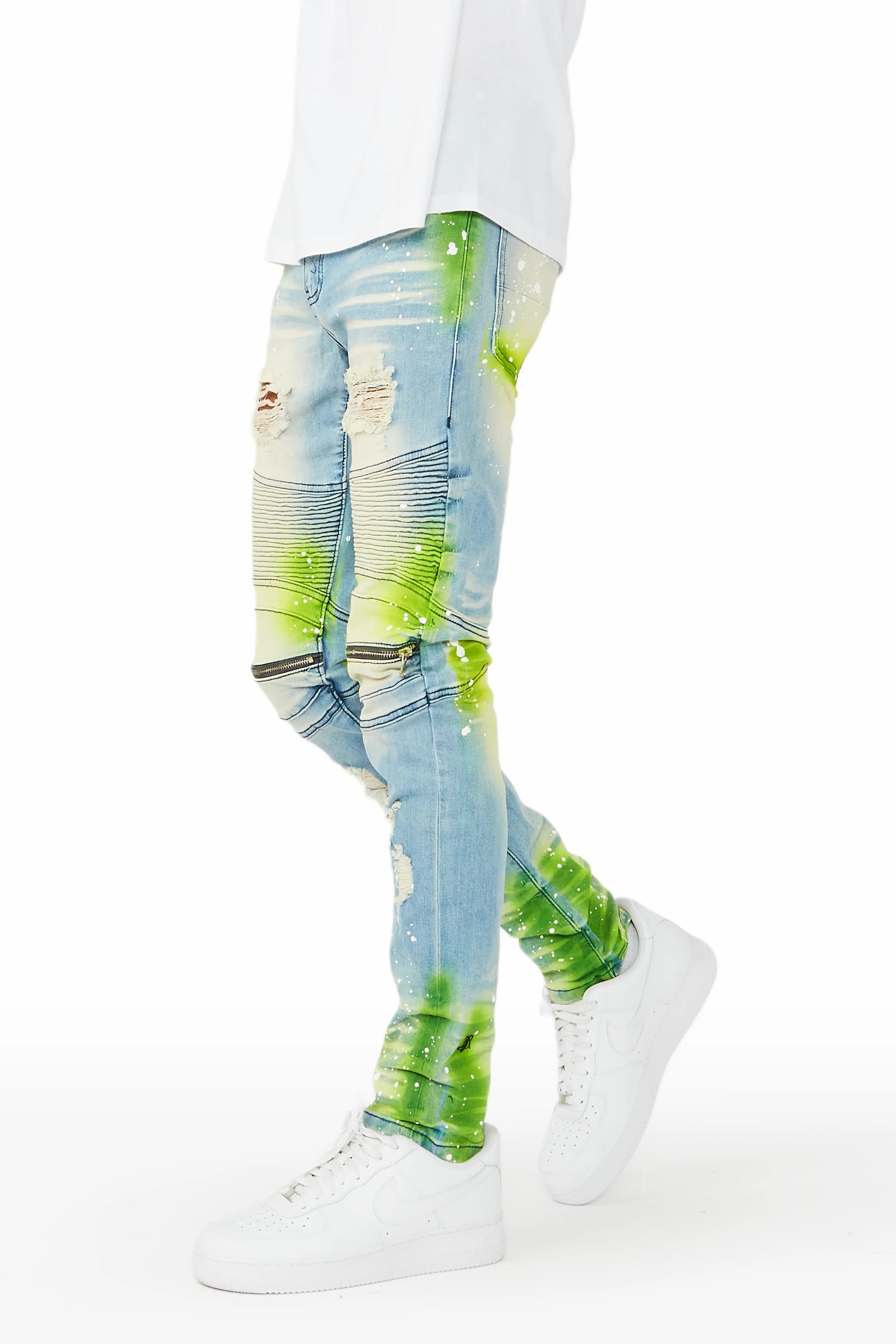 Wilder Blue/Green Painter Biker Jean Adventure