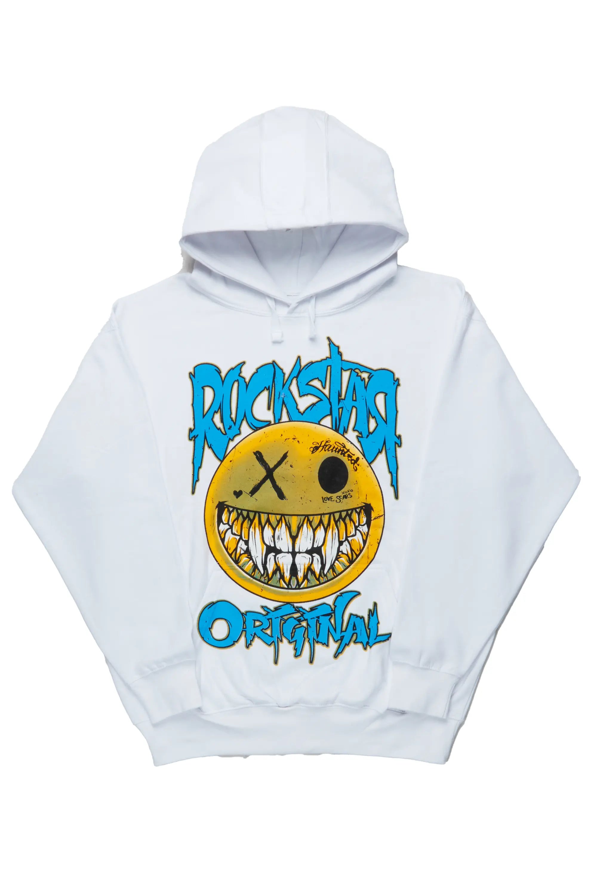 Fraust White Graphic Hoodie Trendy Men's Bucket