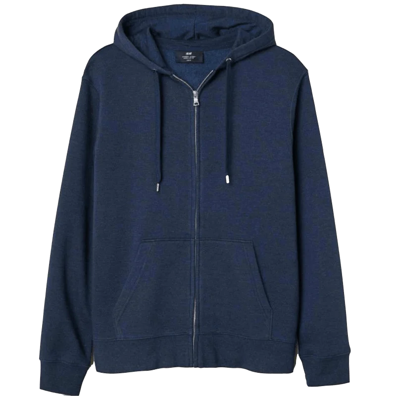 Basic Navy Blue Zipper Hoodie