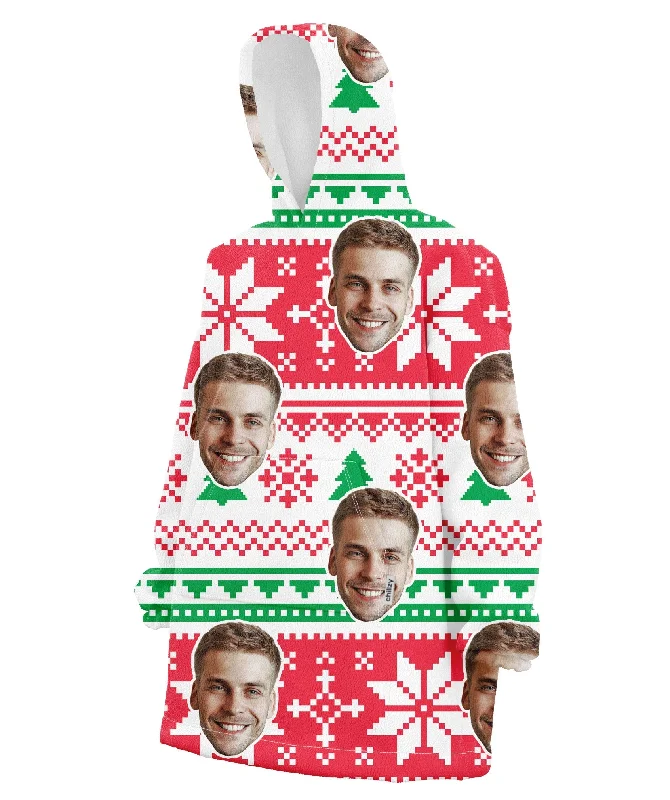 Christmas Face Hoodie Blanket