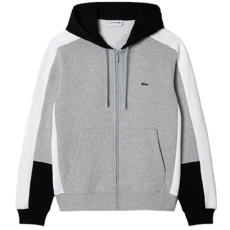 Lacoste Colorblock Hoodie (Grey/Black/White) SH1301-51