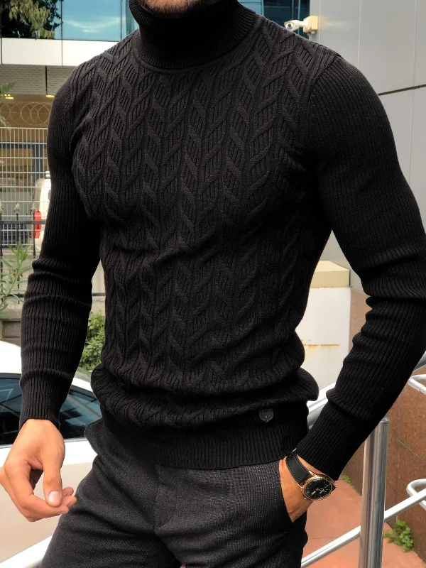 Calvin Slim-Fit Turtleneck Knitwear Black