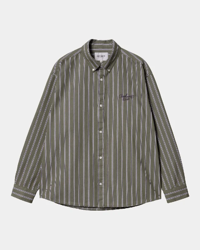 Signature Shirt | Office Green / Aura Betz Stripe (stone washed)