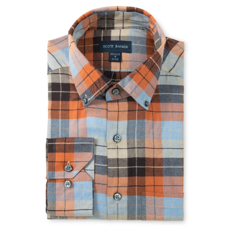 Lightweight Flannel Sport Shirt in Auburn Multi by Scott Barber