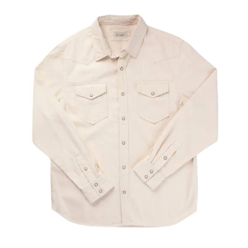 Mid Weight Denim Western Shirt - Ecru Rinse