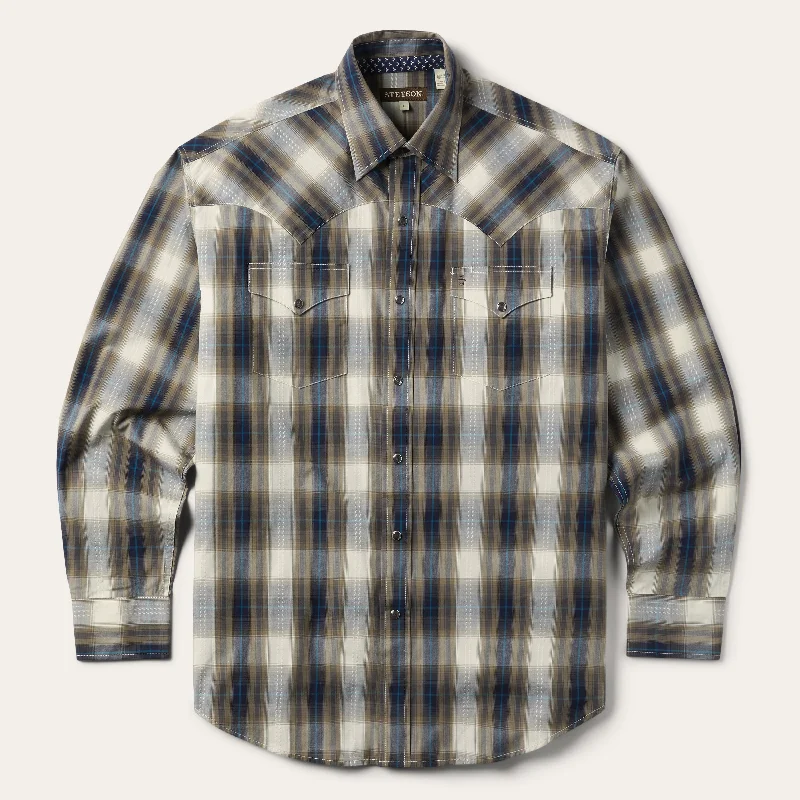 Ranch Plaid Dobby Western Shirt