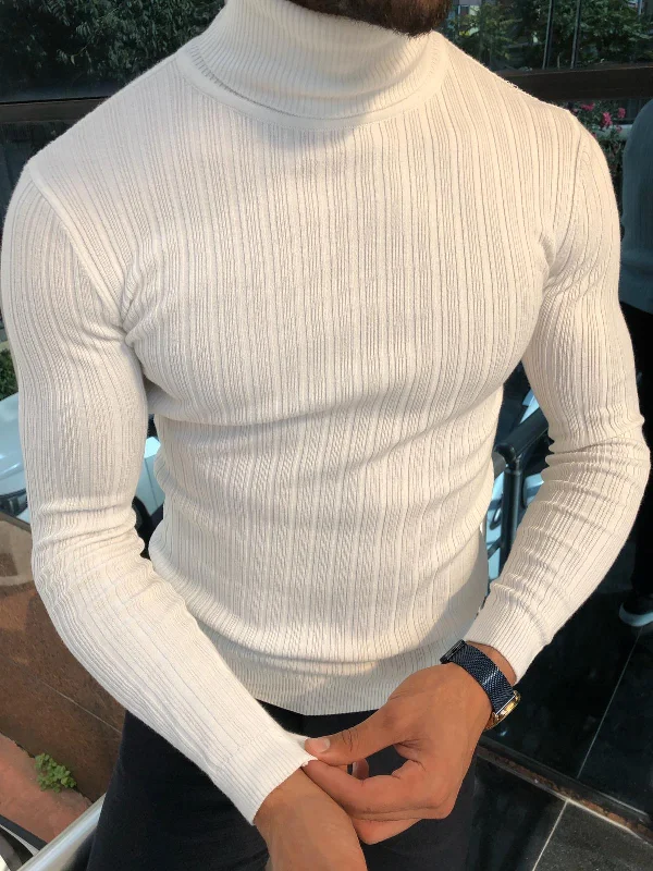 Santo Slim-Fit Turtleneck Knitwear White