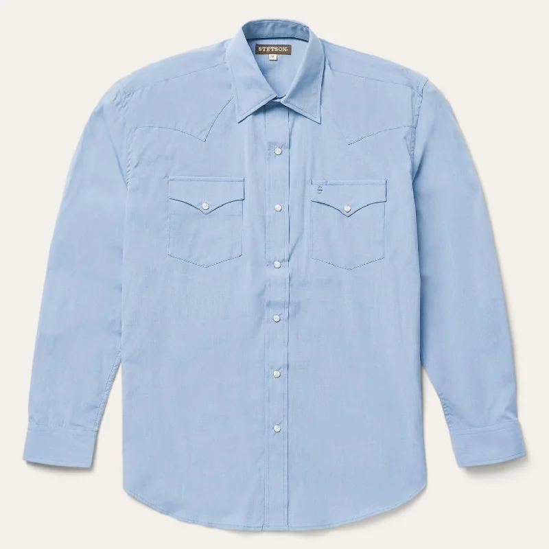 Blue End On End Solid Shirt