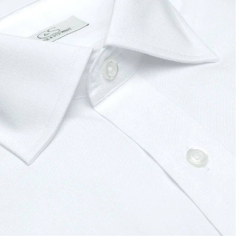 The Jean-Pierre - Wrinkle-Free Pinpoint Oxford Cotton French Cuff Dress Shirt in White (Tailored Tall Fit, Size 15 1/2 - 36/37) by Cooper & Stewart