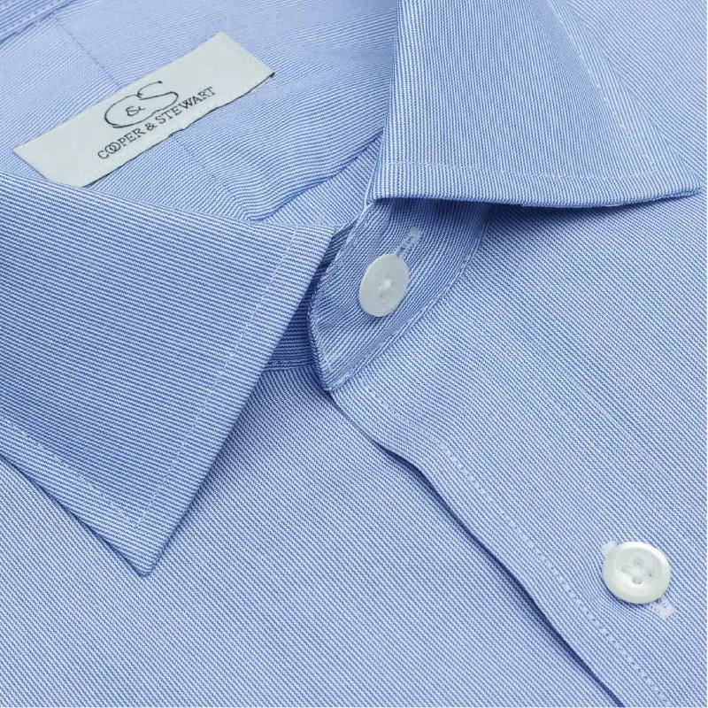 The Princeton - Wrinkle-Free Fine Line Stripe Cotton Dress Shirt in Blue  (Size 16 - 34/35) by Cooper & Stewart