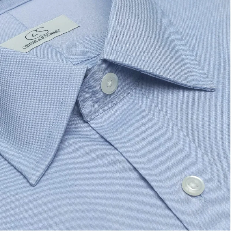 The Classic Blue - Wrinkle-Free Pinpoint Oxford Cotton Dress Shirt by Cooper & Stewart