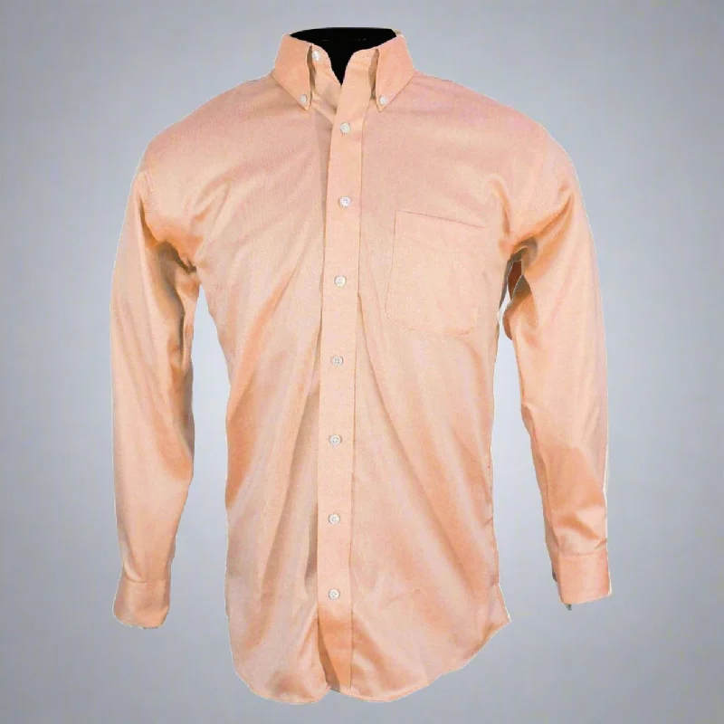 Wrinkle-Free Royal Oxford Cotton Sport Shirt in Peach by Kenneth Gordon