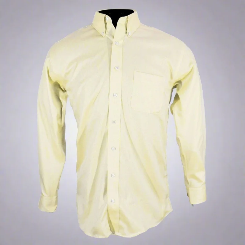 Wrinkle-Free Royal Oxford Cotton Sport Shirt in Yellow by Kenneth Gordon