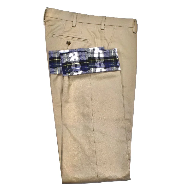 Flannel Lined Performance Khaki in Khaki, Size 32 (Hampton Plain Front) by Berle