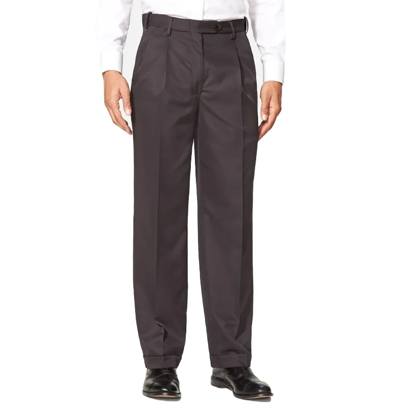 Microfiber Performance Trouser in Black (Milan Double Reverse Pleat) by Berle