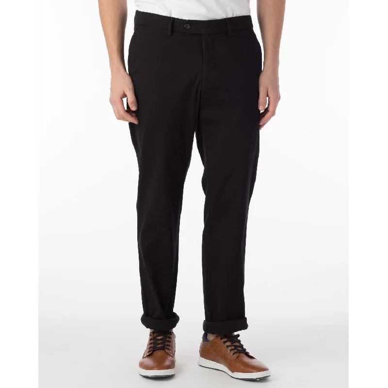 Perma Color Pima Twill Khaki Pants in Black (Flat Front Models) by Ballin