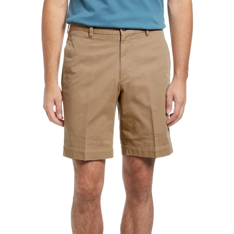 Washed Khaki Shorts in British Tan (Sumpter9 Flat Front) by Charleston Khakis