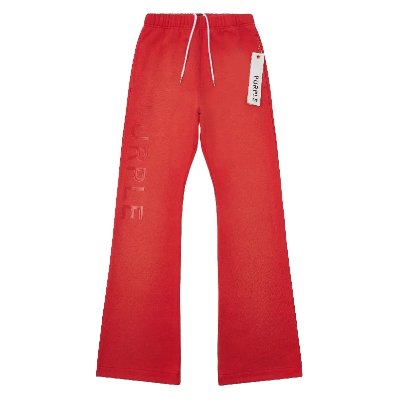 Faded Wordmark Flared Sweatpant | Red