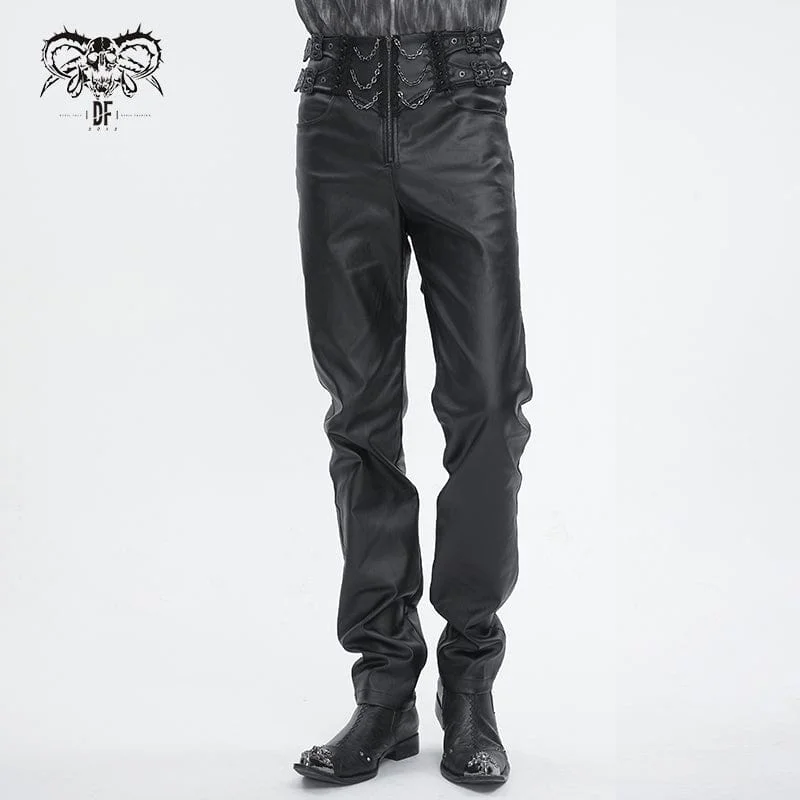 Men's Gothic High-waisted Chain Pants