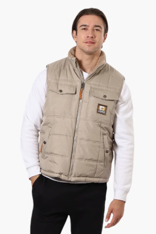 Canada Work Gear Sherpa Collar Bubble Vest - Beige