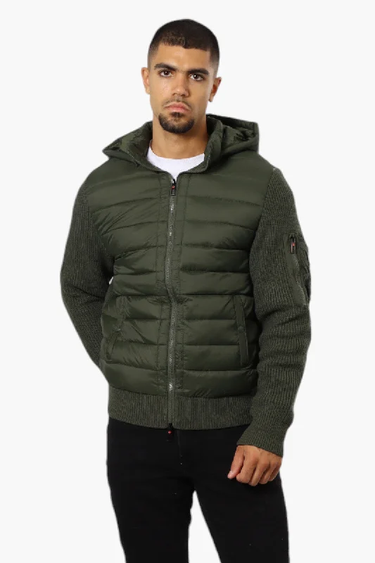 Canada Weather Gear Hooded Sweater Knit Lightweight Jacket - Olive