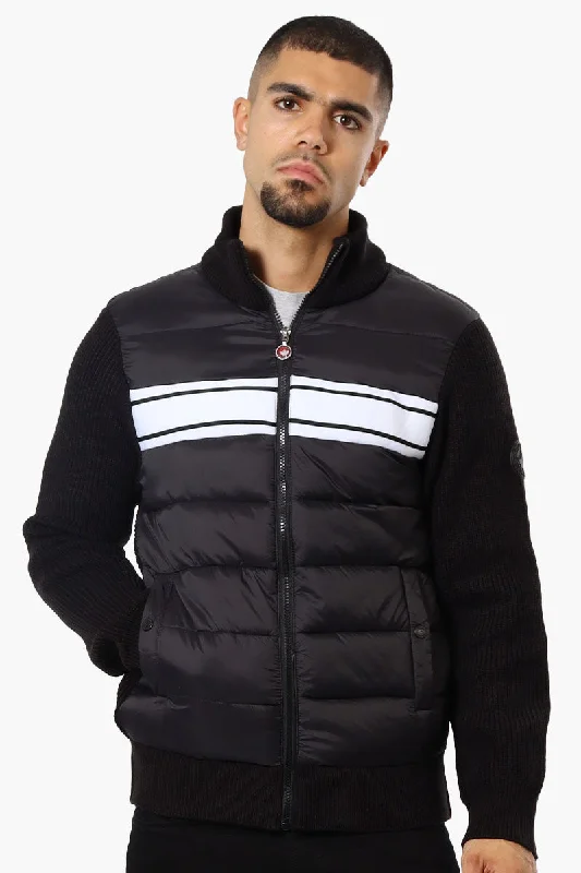 Canada Weather Gear Striped Sweater Knit Lightweight Jacket - Black