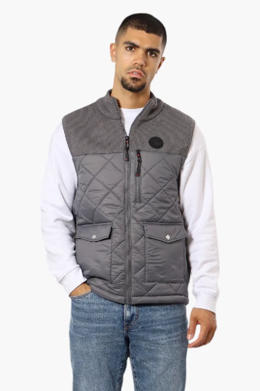 Canada Weather Gear Sweater Knit Polyfill Puffer Vest - Grey