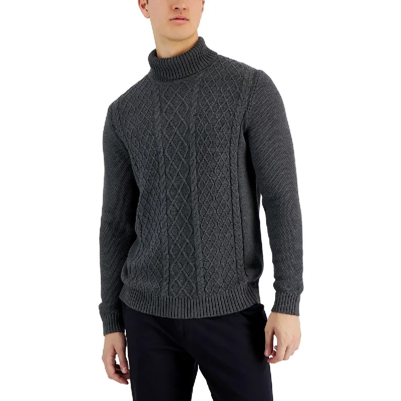 Club Room Mens Cotton Knit Turtleneck Sweater