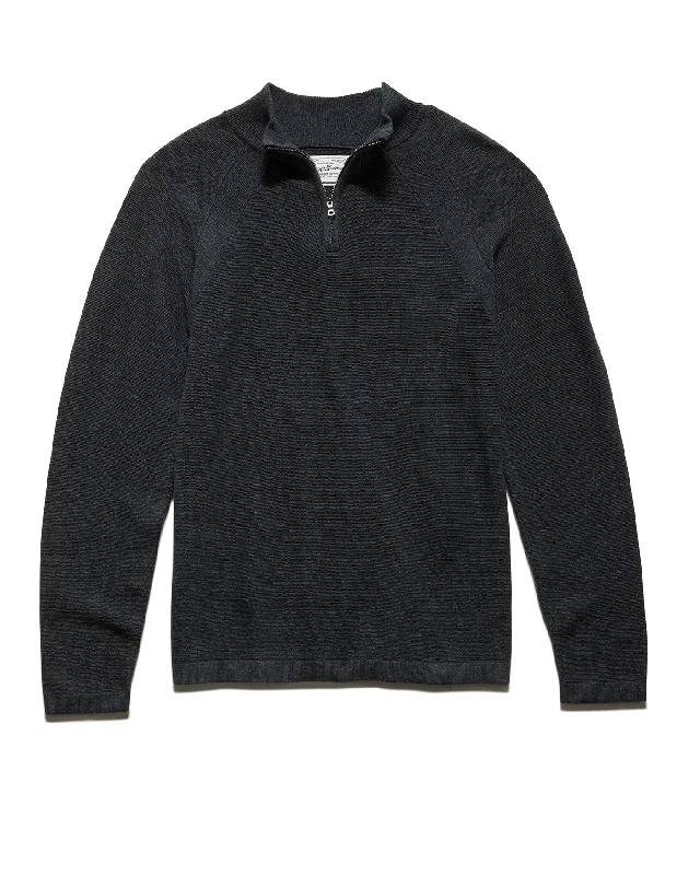 FLOYDALE MARLED RAGLAN 1/4-ZIP SWEATER