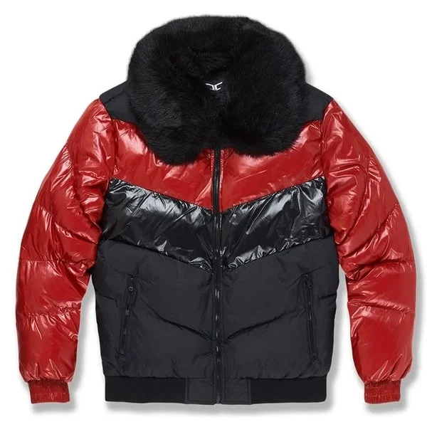 Jordan Craig Puffer Bomber Jacket (Crimson)