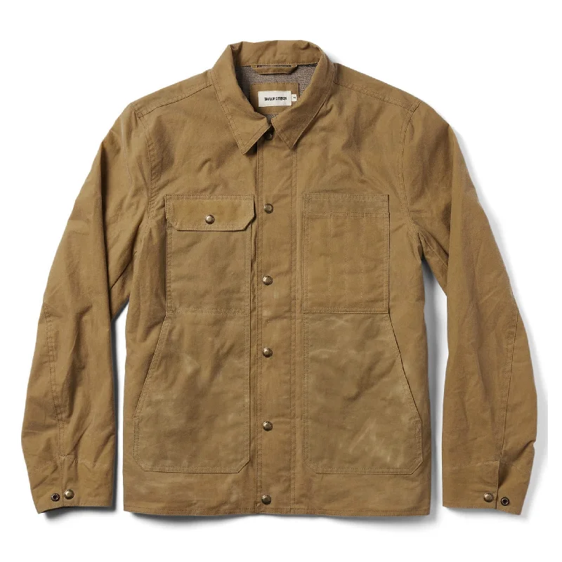 The Lined Longshore Jacket in Harvest Tan Waxed Canvas