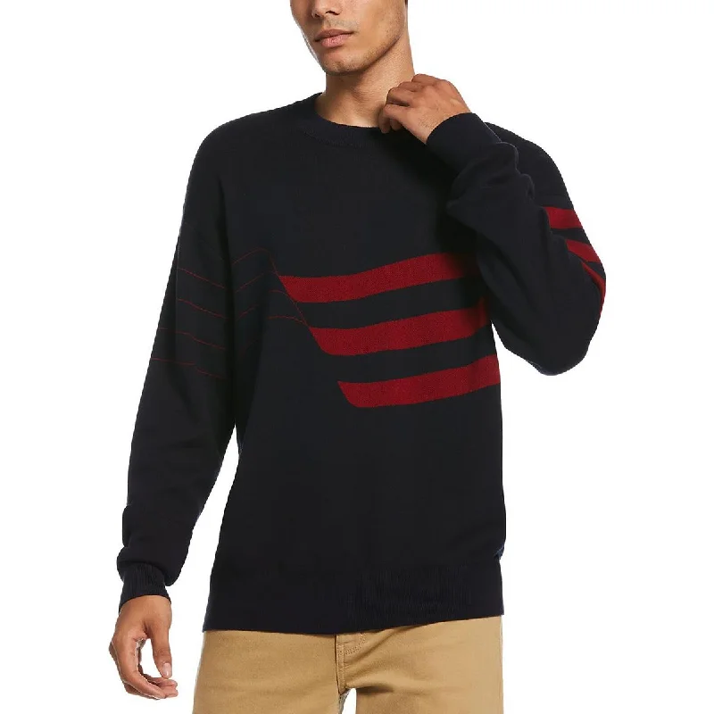 Perry Ellis Mens Striped Crewneck Crewneck Sweater