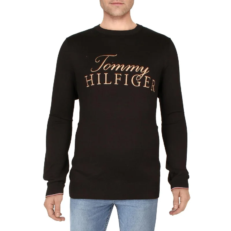 Tommy Hilfiger Mens Cotton Embroidered Crewneck Sweater